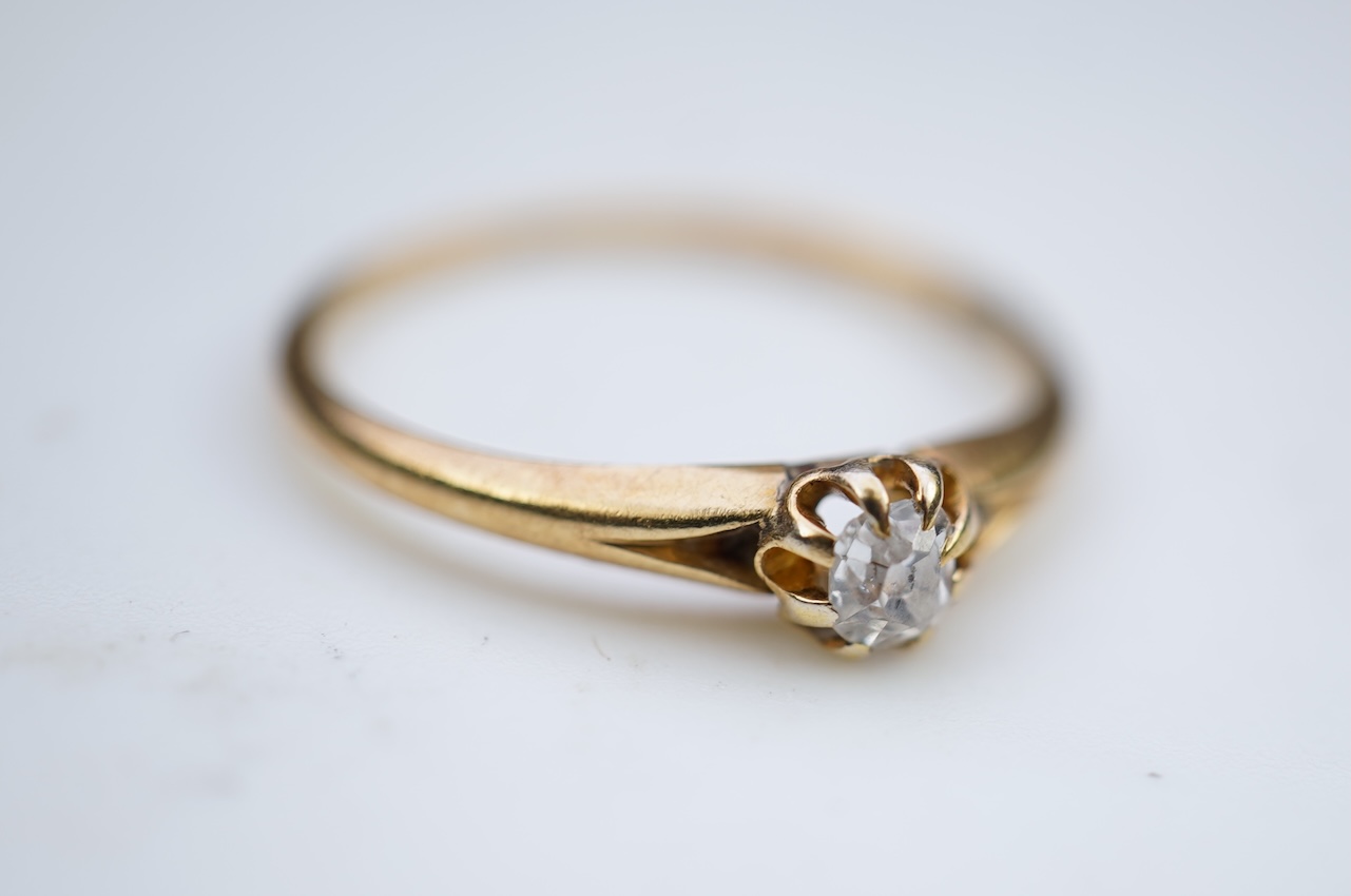 A small gold and diamond ring, 19th century